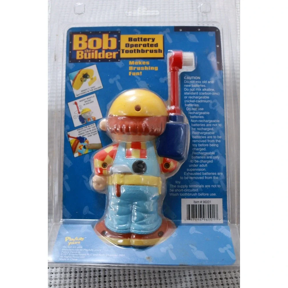 Bob the Builder Battery Operated Toothbrush Playfully Yours Vintage 2002 Sealed